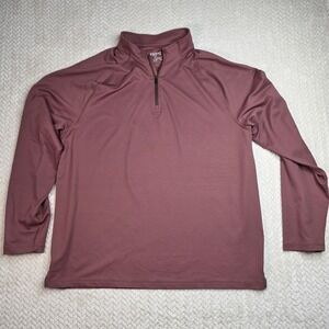 Rhone Mens XL Quarter Zip Pullover Mauve Performance Long Sleeve Activewear Top
